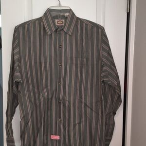 Vintage Mill Valley Label retro Banana Republic Khaki strip LS casual shirt S